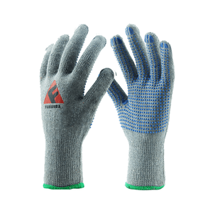 10 Gauge Grau Polyester Liner Blaue PVC Gepunktete Handschuhe